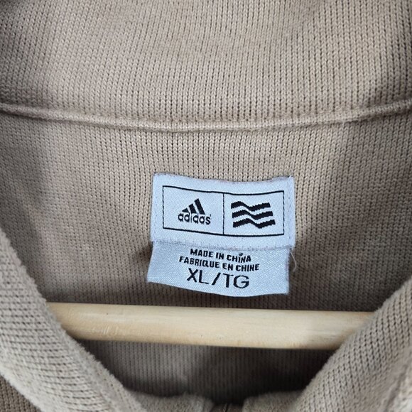 Adidas 1/4 Zip Pullover Knit Beige Golf Sweater in Men’s Size Extra Large - Picture 4 of 7